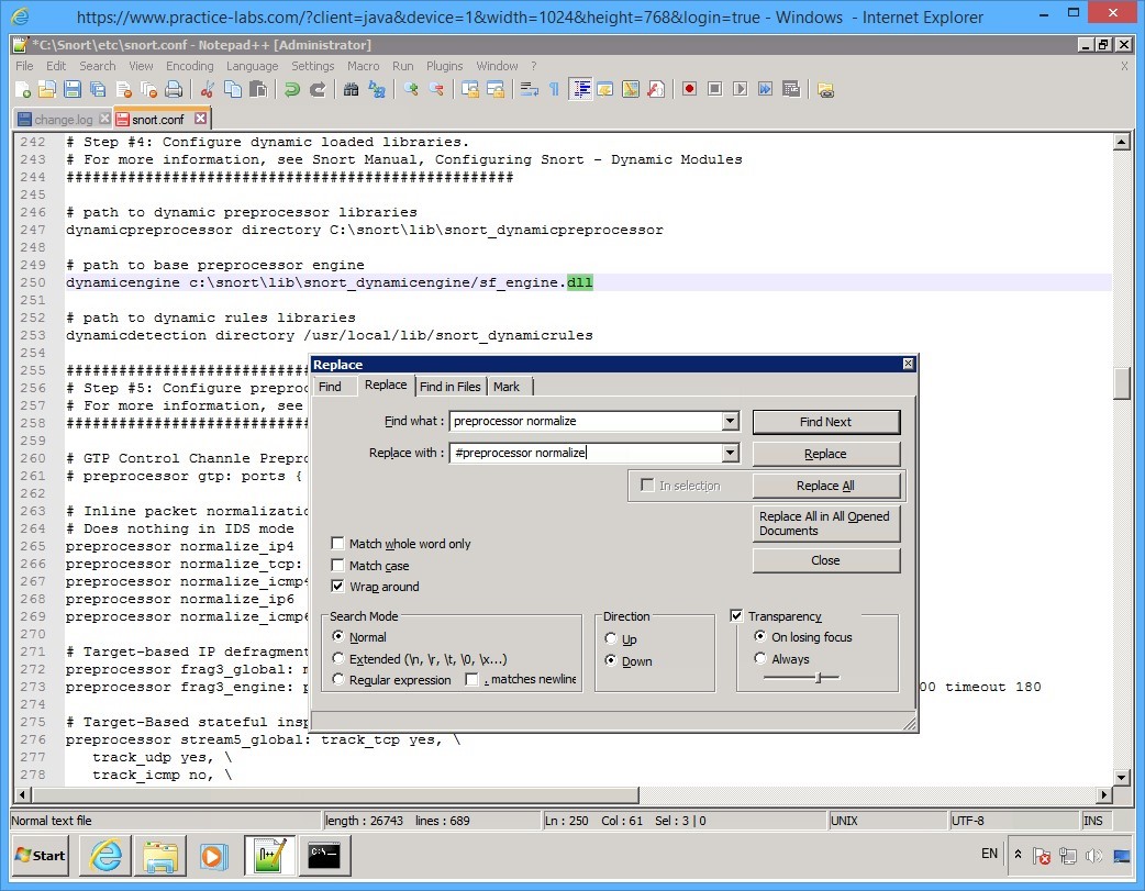 Practice Labs screenshot.